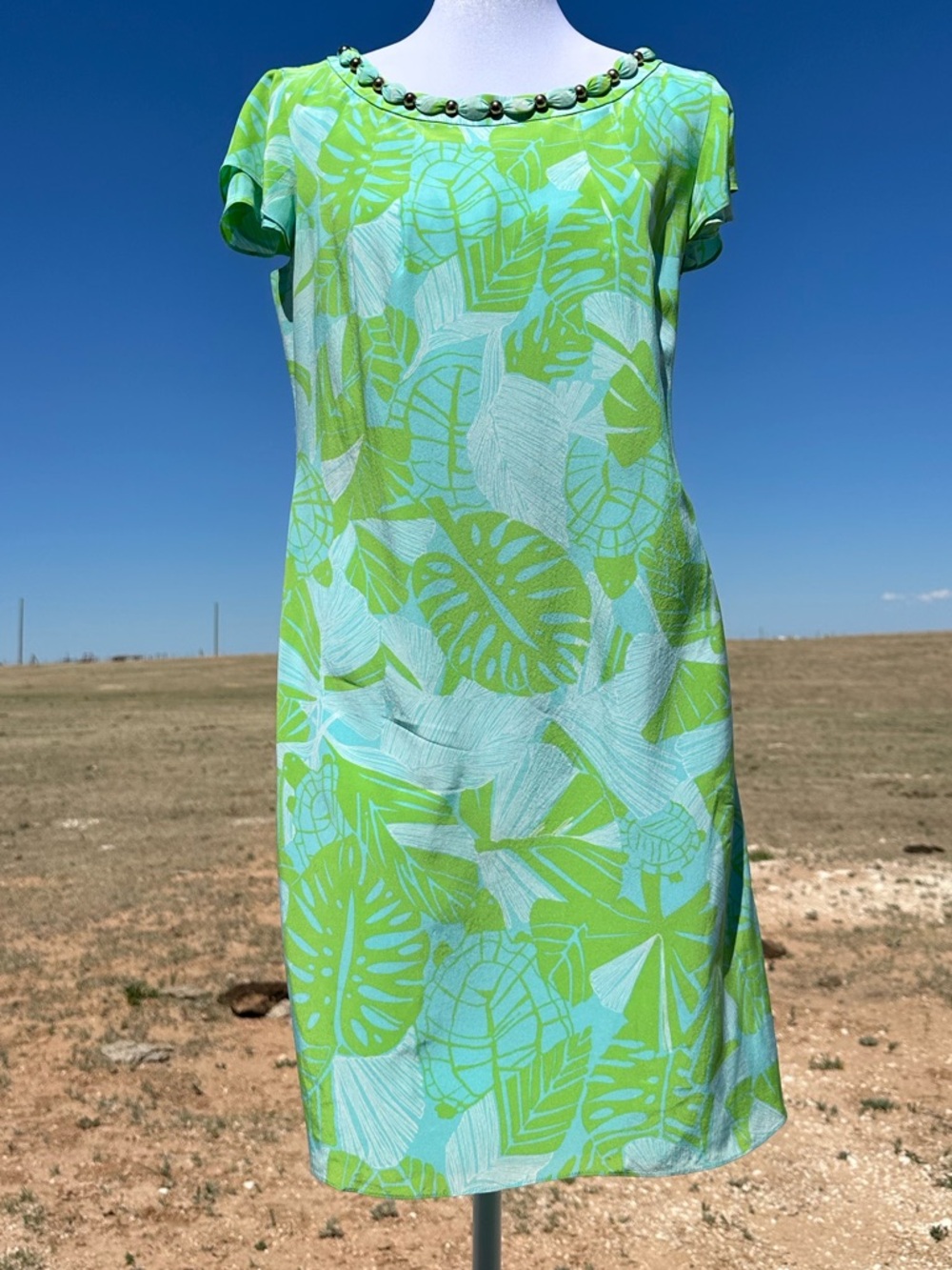 Lilly Pulitzer Limeade Love Me Or Leaf Me 100% Silk Joann Dress Size 2 Lined